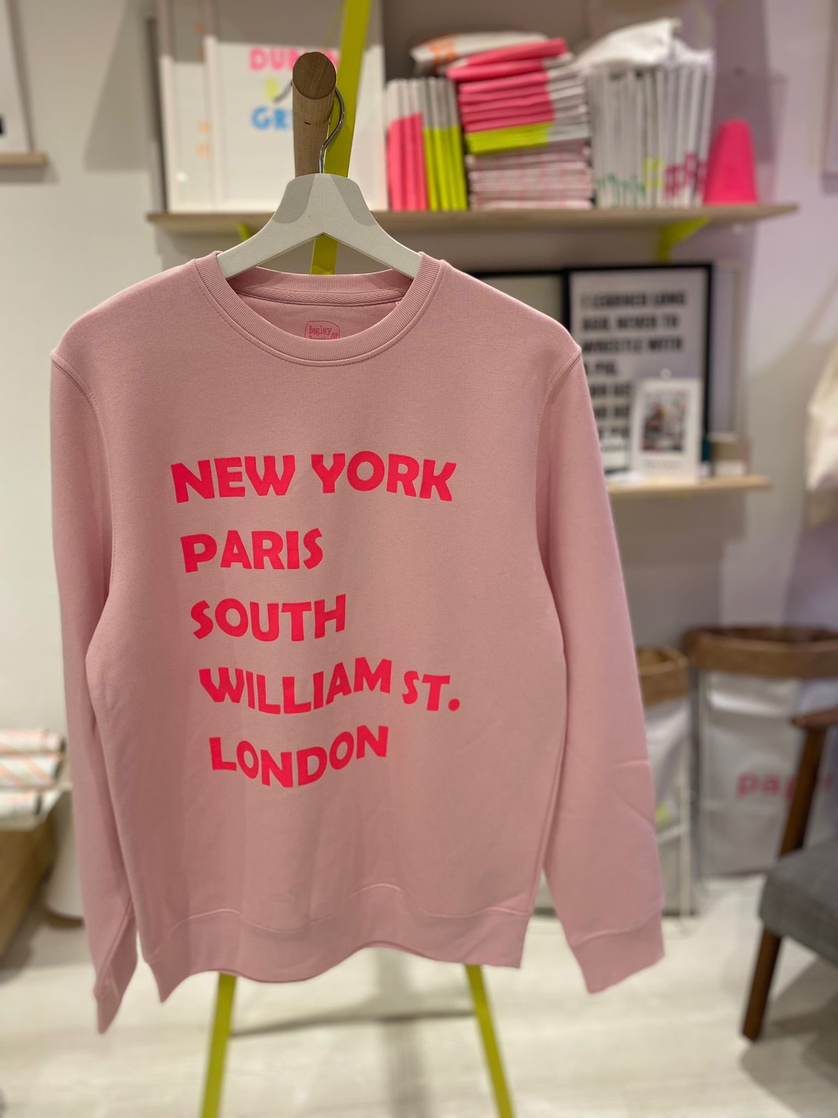 Pink slogan hot sale sweatshirt